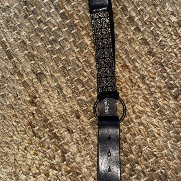 ANTONAZZI Firenze Italian Leather Belt M – Silver Floral Studded, Boho nwot main image 13